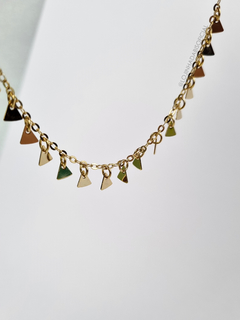 Tornozeleira Feminina Triângulos Folheado a Ouro 18K - comprar online