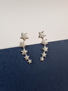 Brinco Feminino Earcuff Estrelas Folheado a Prata 925