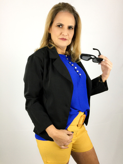 Blazer Feminino Social Preto Viscolycra na internet