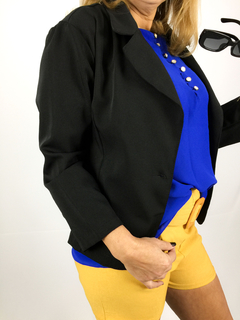 Blazer Feminino Social Preto Viscolycra - loja online