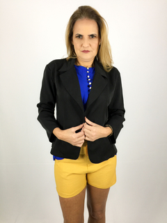 Blazer Feminino Social Preto Viscolycra - Lojinha da Bis