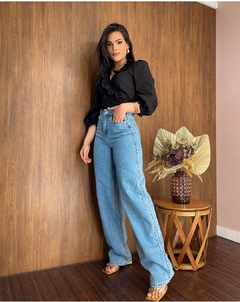 Calça wide leg jeans (38) - comprar online