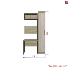 Mesa Escrivaninha c/ Armário Home Office Master - Avelã Rústico e Ártico Rústico - Luciane M01 - SeuMóvel.com | Onde seu lar é o que importa