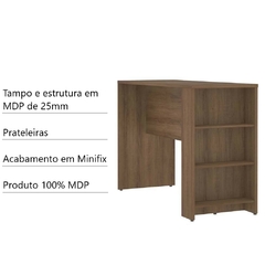 Bancada Mesa Gourmet Cozinha Nogueira Dourado 1,50m - Linha SUPREMA Luciane - loja online