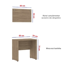 Mesa Escrivaninha 80x50 c/ Painel - Módulo Dormitório Master - Guarda Roupas Modulado Luciane - comprar online