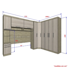 Guarda Roupa Dormitório Modulado Master Casal Queen 1,58 m Canto - Avelã e Ártico Rústico - Luciane M16 - SeuMóvel.com | Onde seu lar é o que importa