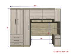 Guarda Roupa Dormitório Modulado Master Casal 1,38 m - Avelã Rústico e Ártico Rústico - Luciane M02 - SeuMóvel.com | Onde seu lar é o que importa