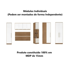 Imagem do Guarda Roupa Dormitório Modulado Irlanda Casal/Queen Canto - Amêndola Touch e Branco - Roupeiro Demobile C3