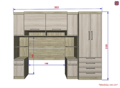 Guarda Roupa Dormitório Modulado Master Casal 1,38 m - Avelã Rústico e Ártico Rústico - Luciane M01 - SeuMóvel.com | Onde seu lar é o que importa