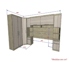 Guarda Roupa Dormitório Modulado Master Casal Queen 1,58 m Canto - Avelã Rústico e Ártico Rústico - Luciane M13 - SeuMóvel.com | Onde seu lar é o que importa