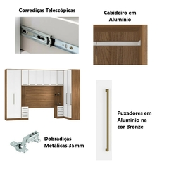 Guarda Roupa Dormitório Modulado Irlanda Casal/Queen Canto - Amêndola Touch e Branco - Roupeiro Demobile C4 - loja online