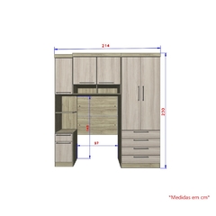 Guarda Roupa Dormitório Modulado Master Solteiro - Avelã Rústico e Ártico Rústico - Luciane M08 - SeuMóvel.com | Onde seu lar é o que importa