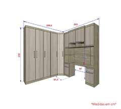 Guarda Roupa Dormitório Modulado Master Solteiro - Avelã Rústico e Ártico Rústico - Luciane M06 na internet