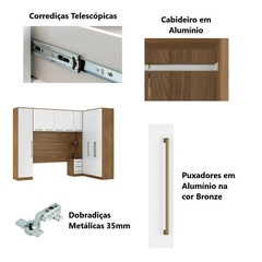 Guarda Roupa Dormitório Modulado Irlanda Casal/Queen Canto - Amêndola Touch e Branco - Roupeiro Demobile C3 - loja online