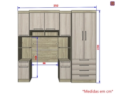 Guarda Roupa Dormitório Modulado Master Solteiro - Avelã Rústico e Ártico Rústico - Luciane M01 - SeuMóvel.com | Onde seu lar é o que importa