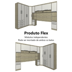 Imagem do Guarda Roupa Dormitório Modulado Master Casal 1,38 m Canto - Avelã Rústico e Areia - Luciane M04