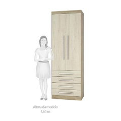 Guarda Roupa Roupeiro Modulado Master 2 Portas 4 Gavetas - Avelã Rústico e Ártico Rústico - Luciane - SeuMóvel.com | Onde seu lar é o que importa