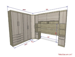 Guarda Roupa Dormitório Modulado Master Casal 1,38 m Canto - Avelã Rústico e Ártico Rústico - Luciane M04 - SeuMóvel.com | Onde seu lar é o que importa