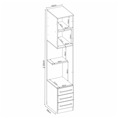 Imagem do Mesa de Cabeceira Dormitório Modulado Irlanda - Módulo Criado Alto - Roupeiro Demobile