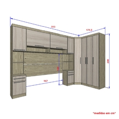 Guarda Roupa Dormitório Modulado Master Casal Queen 1,58 m Canto - Avelã e Ártico Rústico - Luciane M17 - SeuMóvel.com | Onde seu lar é o que importa