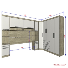 Guarda Roupa Dormitório Modulado Master Casal 1,38 m Canto - Avelã Rústico e Areia - Luciane M04 - SeuMóvel.com | Onde seu lar é o que importa