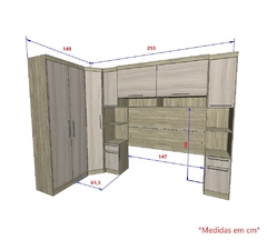 Guarda Roupa Dormitório Modulado Master Casal 1,38 m Canto - Avelã Rústico e Ártico Rústico - Luciane M13 - SeuMóvel.com | Onde seu lar é o que importa