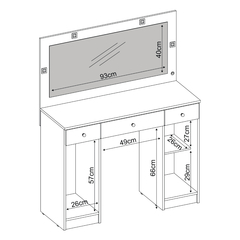 Penteadeira Camarim Carisma c/ Espelho 2 Portas 3 Gavetas - Iluminação LED - Demobile na internet