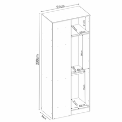 Imagem do Guarda Roupa Dormitório Modulado Irlanda - Módulo Canto Reto 1 Porta - Roupeiro Demobile