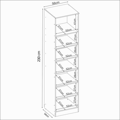 Imagem do Guarda Roupa Dormitório Modulado Irlanda - Módulo 1 Porta c/ Prateleiras - Roupeiro Demobile