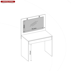 Penteadeira Camarim Atraente 91 cm 1 Gaveta c/ Espelho e LED - Demobile na internet