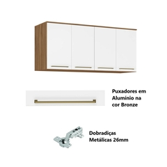 Armário Aéreo Ponte Casal/Queen - Dormitório Modulado Irlanda - Módulo 4 Portas 168cm - Roupeiro Demobile - SeuMóvel.com | Onde seu lar é o que importa