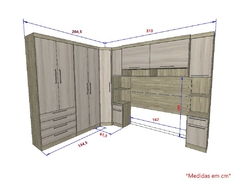 Guarda Roupa Dormitório Modulado Master Casal 1,58 m Queen Canto - Avelã Rústico e Ártico Rústico - Luciane M04 - SeuMóvel.com | Onde seu lar é o que importa