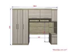 Guarda Roupa Dormitório Modulado Master Casal 1,58 m Queen - Avelã Rústico e Ártico Rústico - Luciane M03 na internet