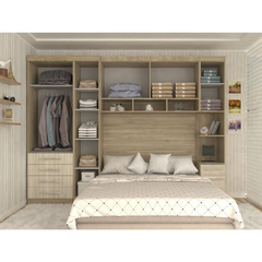 Guarda Roupa Dormitório Modulado Master Casal 1,58 m Queen - Avelã Rústico e Ártico Rústico - Luciane M02 - comprar online