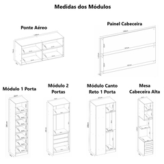 Guarda Roupa Dormitório Modulado Irlanda Casal/Queen Canto - Amêndola Touch e Branco - Roupeiro Demobile C3