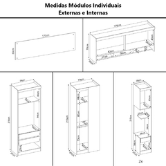 Imagem do Guarda Roupa Dormitório Modulado Modena Casal/Queen Canto - Branco - Roupeiro Demobile Modena 16