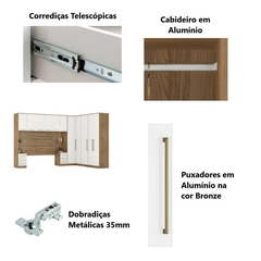 Guarda Roupa Dormitório Modulado Irlanda Casal/Queen Canto - Amêndola Touch e Branco - Roupeiro Demobile C2 - SeuMóvel.com | Onde seu lar é o que importa