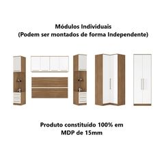 Guarda Roupa Dormitório Modulado Irlanda Casal/Queen Canto - Amêndola Touch e Branco - Roupeiro Demobile CE - SeuMóvel.com | Onde seu lar é o que importa