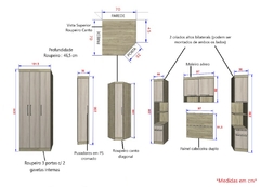 Guarda Roupa Dormitório Modulado Master Solteiro - Avelã Rústico e Ártico Rústico - Luciane M06 - comprar online