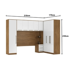 Guarda Roupa Dormitório Modulado Irlanda Casal/Queen Canto - Amêndola Touch e Branco - Roupeiro Demobile C3 - SeuMóvel.com | Onde seu lar é o que importa