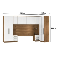 Guarda Roupa Dormitório Modulado Irlanda Casal/Queen Canto - Amêndola Touch e Branco - Roupeiro Demobile C4 - SeuMóvel.com | Onde seu lar é o que importa