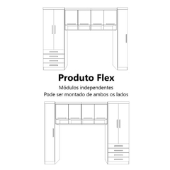 Imagem do Guarda Roupa Dormitório Modulado Alpes Solteiro - Roupeiro Luciane M03