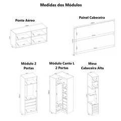 Imagem do Guarda Roupa Dormitório Modulado Irlanda Casal/Queen Canto - Amêndola Touch e Branco - Roupeiro Demobile CE