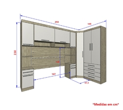 Guarda Roupa Dormitório Modulado Master Casal 1,38 m Canto - Avelã Rústico e Areia - Luciane M05 - SeuMóvel.com | Onde seu lar é o que importa