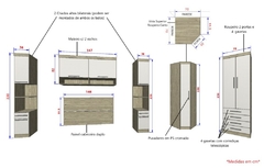 Guarda Roupa Dormitório Modulado Master Casal 1,38 m Canto - Avelã Rústico e Areia - Luciane M05 na internet