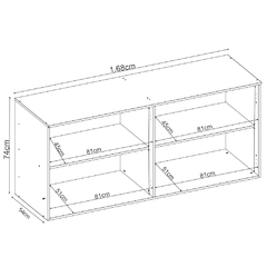 Imagem do Armário Aéreo Ponte Casal/Queen - Dormitório Modulado Irlanda - Módulo 4 Portas 168cm - Roupeiro Demobile