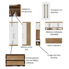 Guarda Roupa Dormitório Modulado Modena Casal/Queen Canto - Roupeiro Demobile Modena 3 - comprar online