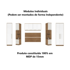 Guarda Roupa Dormitório Modulado Irlanda Casal/Queen - Amêndola Touch e Branco - Roupeiro Demobile C8 - loja online