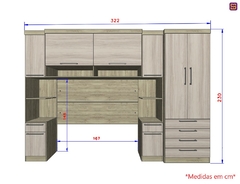 Guarda Roupa Dormitório Modulado Master Casal 1,58 m Queen - Avelã Rústico e Ártico Rústico - Luciane M01 - SeuMóvel.com | Onde seu lar é o que importa