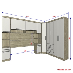 Guarda Roupa Dormitório Modulado Master Casal 1,58 m Queen Canto - Avelã Rústico e Areia - Luciane M04 - SeuMóvel.com | Onde seu lar é o que importa